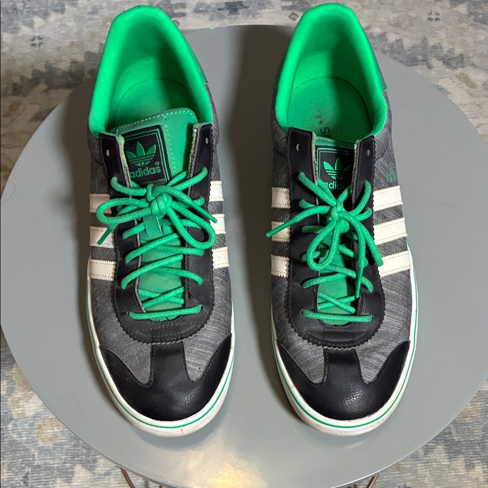 Adidas Black and Neon Green Sneakers